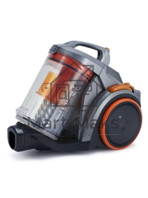 Пылесос Midea VCS43A15 сухая уборка турбощетка в комплекте, фильтр тонкой очистки регулятор мощности на корпусе, индикатор заполнения пылесборника потребляемая мощность 2200 Вт