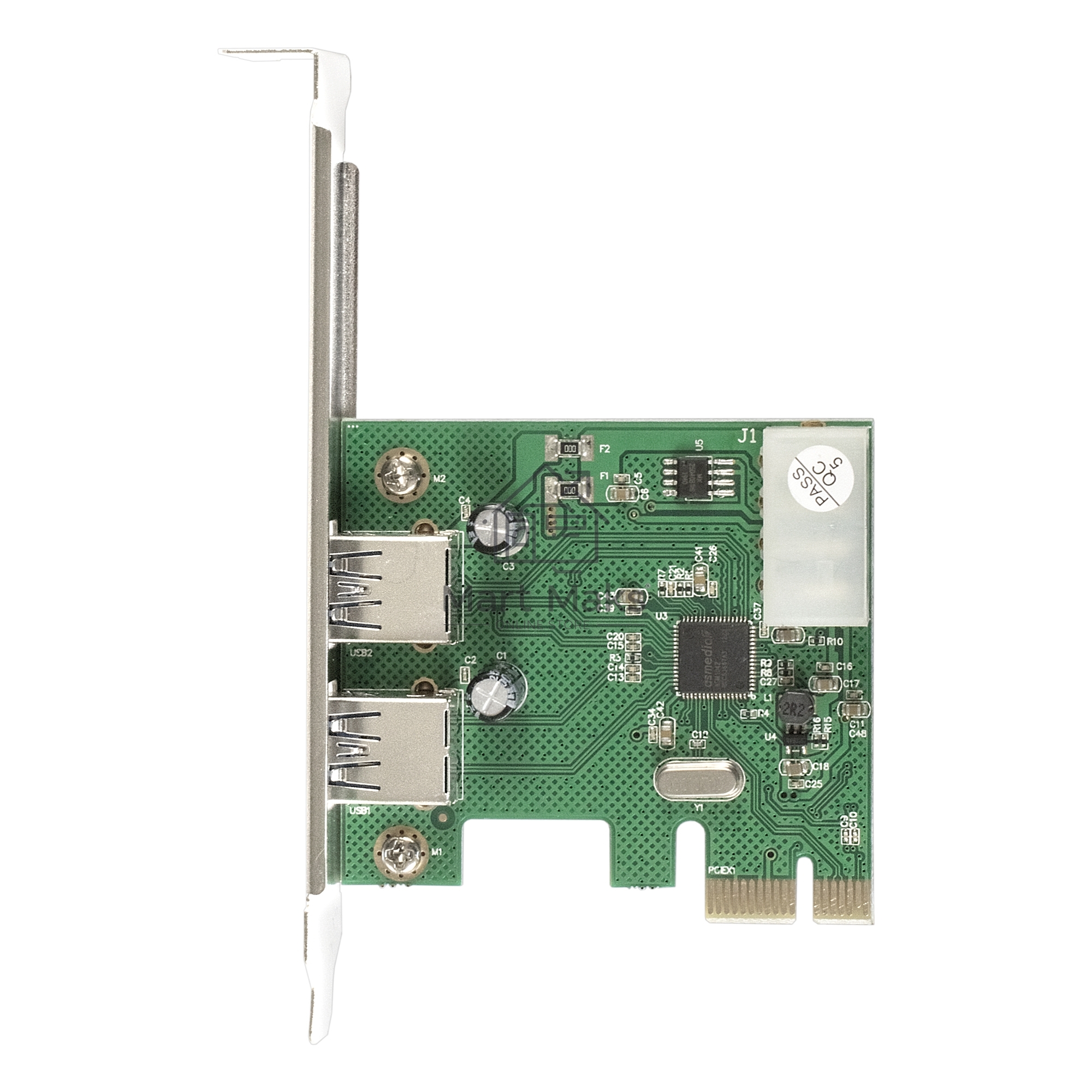 Контроллер ExeGate EXE-319 PCI-E 2.0, 2*USB3.0 ext, разъем доп.питания (OEM)