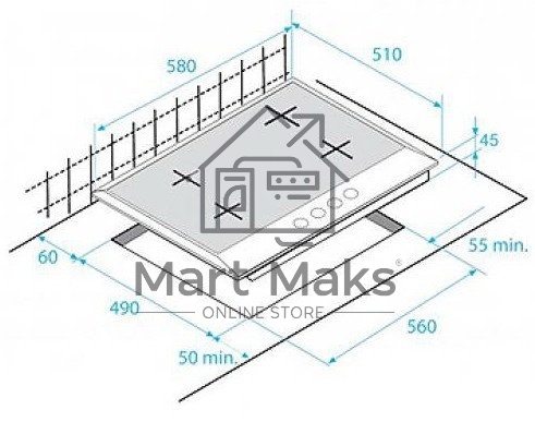 Встраиваемая газовая варочная поверхность Beko HIAG 64225 SAR, Антрацит