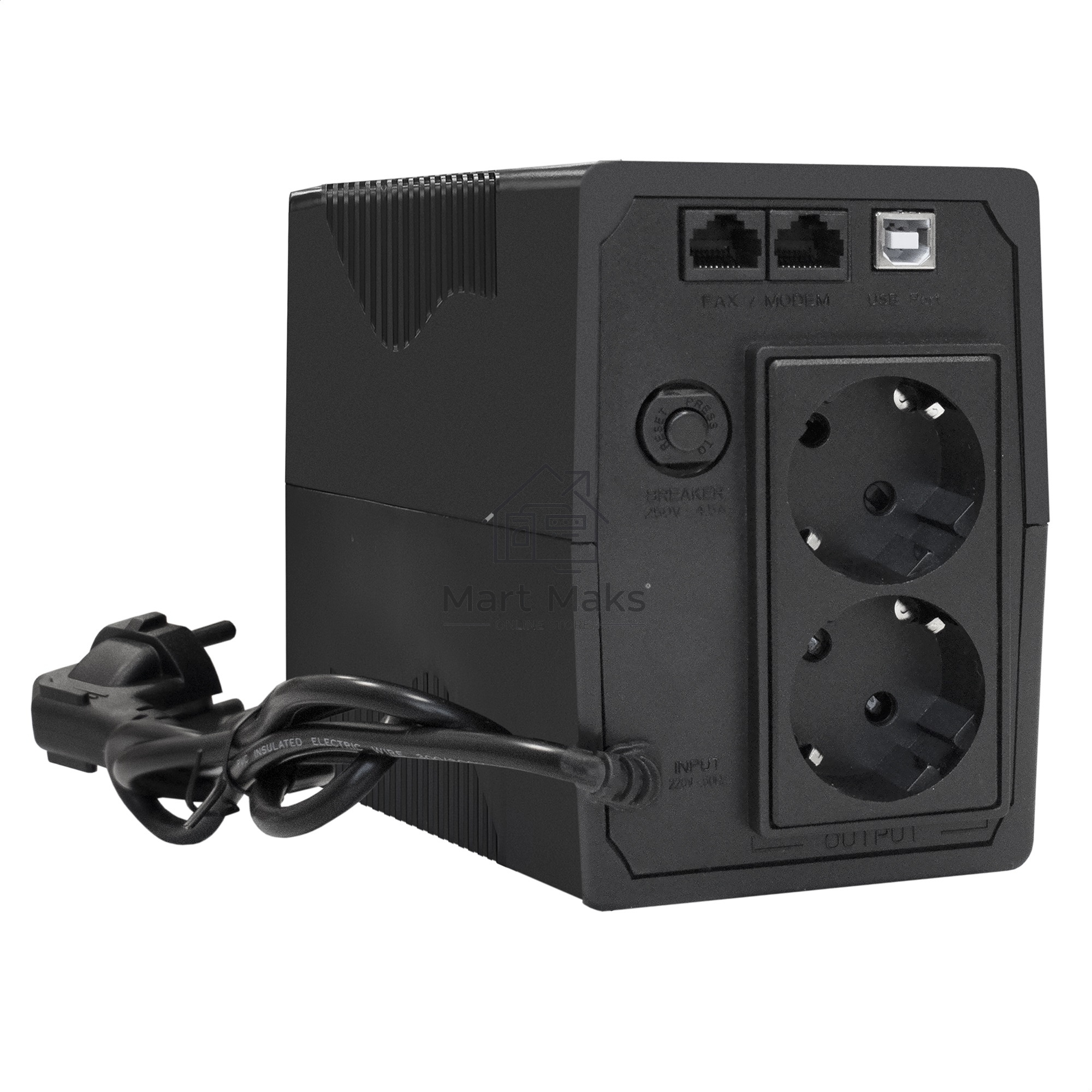 Источник бесперебойного питания ExeGate Power Smart ULB-1000.LCD.AVR.2SH.RJ.USB <1000VA/550W, LCD, AVR, 2*Schuko,RJ45/11,USB, Black>