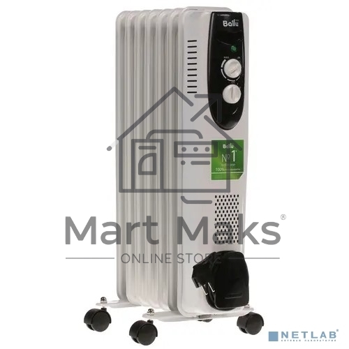 Масляный обогреватель Ballu Classic BOH/CL-07WRN (7 секций), белый, 1500 Вт, 20 м2, термостат