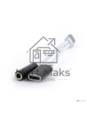Переходник Cablexpert USB Type-C/Jack3.5 F+ Type-C F, черный, пакет (CCA-UC3.5F-02)