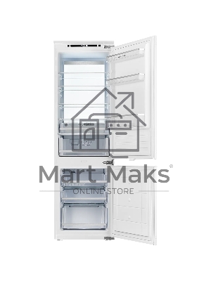 Встраиваемый холодильник Kuppersberg RBN 1760, High-Tech, объем 237 л, скользящий фасад, электронное управление, No Frost, антибактериальный пластик, звуковой сигнал при открытой дверце, перенавешиваемые двери, LED освещение, уровень шума 41 дБ, энергоэфф