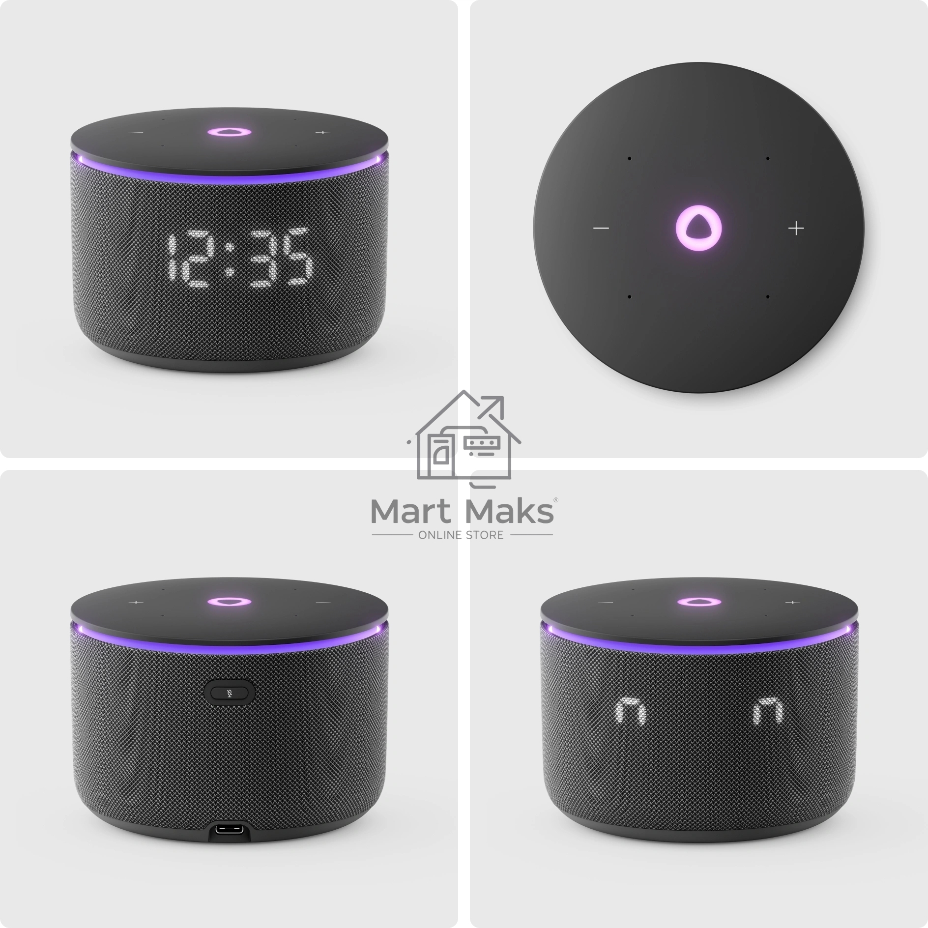 Умная колонка Яндекс Станция Мини 3 Про с Алисой, Zigbee, черный, YNDX-00059BLK