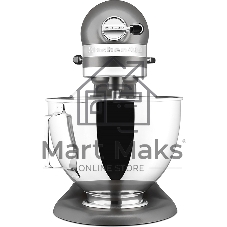 Миксер KitchenAid 5KSM95PSECU серебристый, стационарный, 250 Вт, 4.3 л, 10 скоростей
