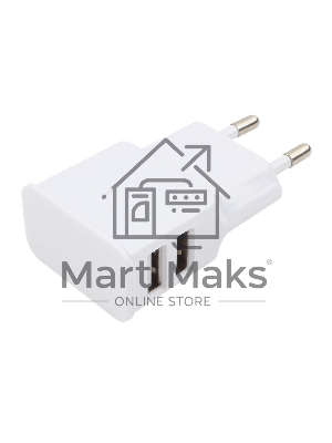 Сетевое зарядное устройство Cablexpert MP3A-PC-11 100/220V - 5V USB 2 порта, 2.1A, белый