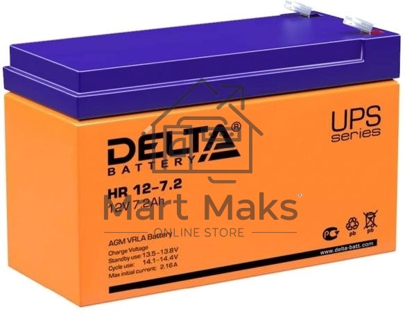 Батарея Delta HR 12-7.2 (12V, 7.2Ah)