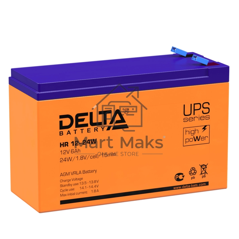 Батарея Delta HR 12-24 W (12V, 6Ah)