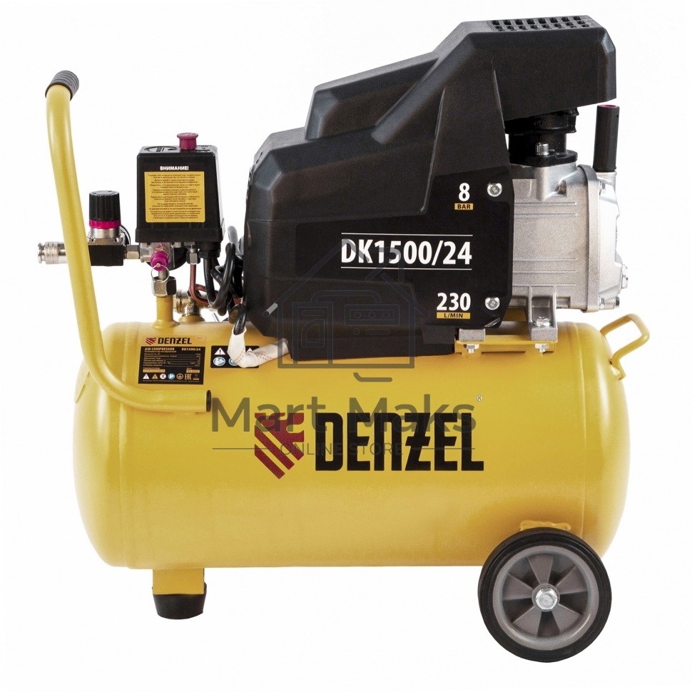 Компрессор Denzel воздушный DK1500/24,Х-PRO 1,5 кВт, 230 л/мин, 24 л 58063