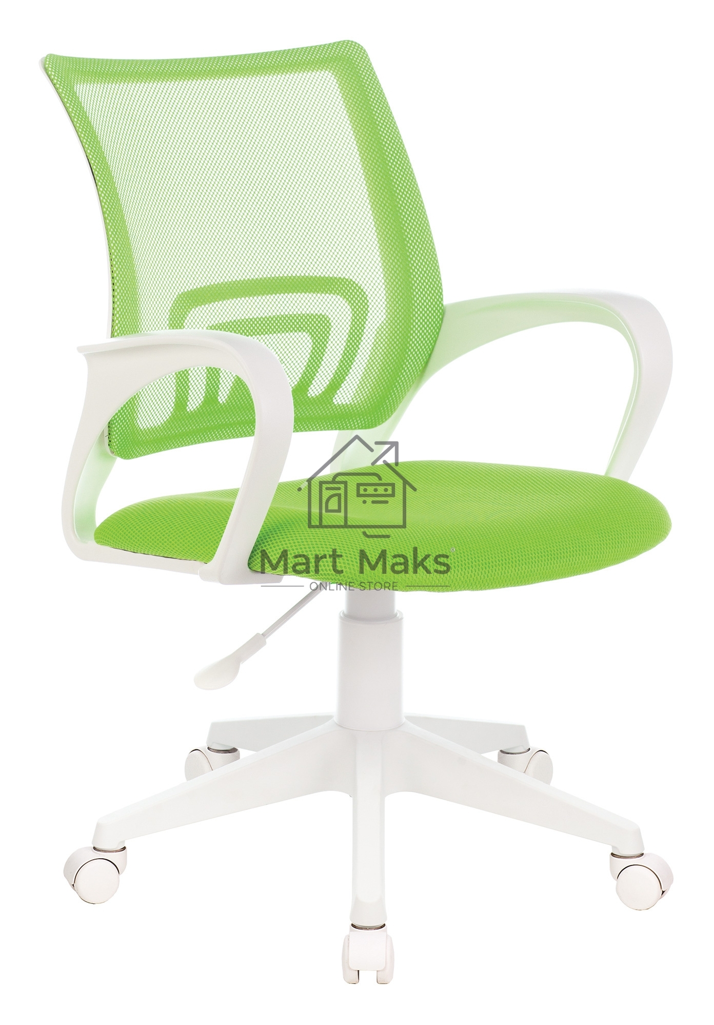 Кресло компьютерное Бюрократ CH-W695NLT TW-03A TW-18 салатовый, крестовина пластик, пластик белый
