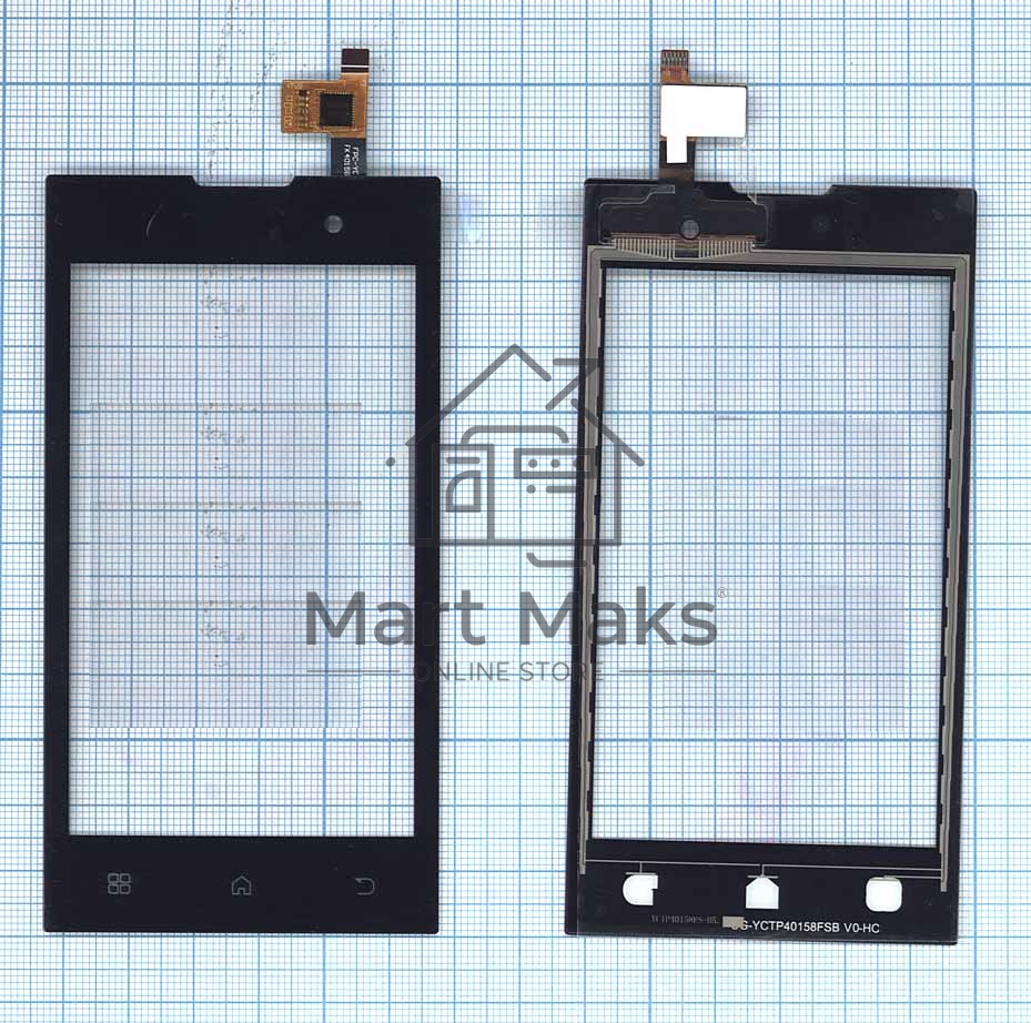 Сенсорное стекло (тачскрин) для ZTE V815W v2, черное