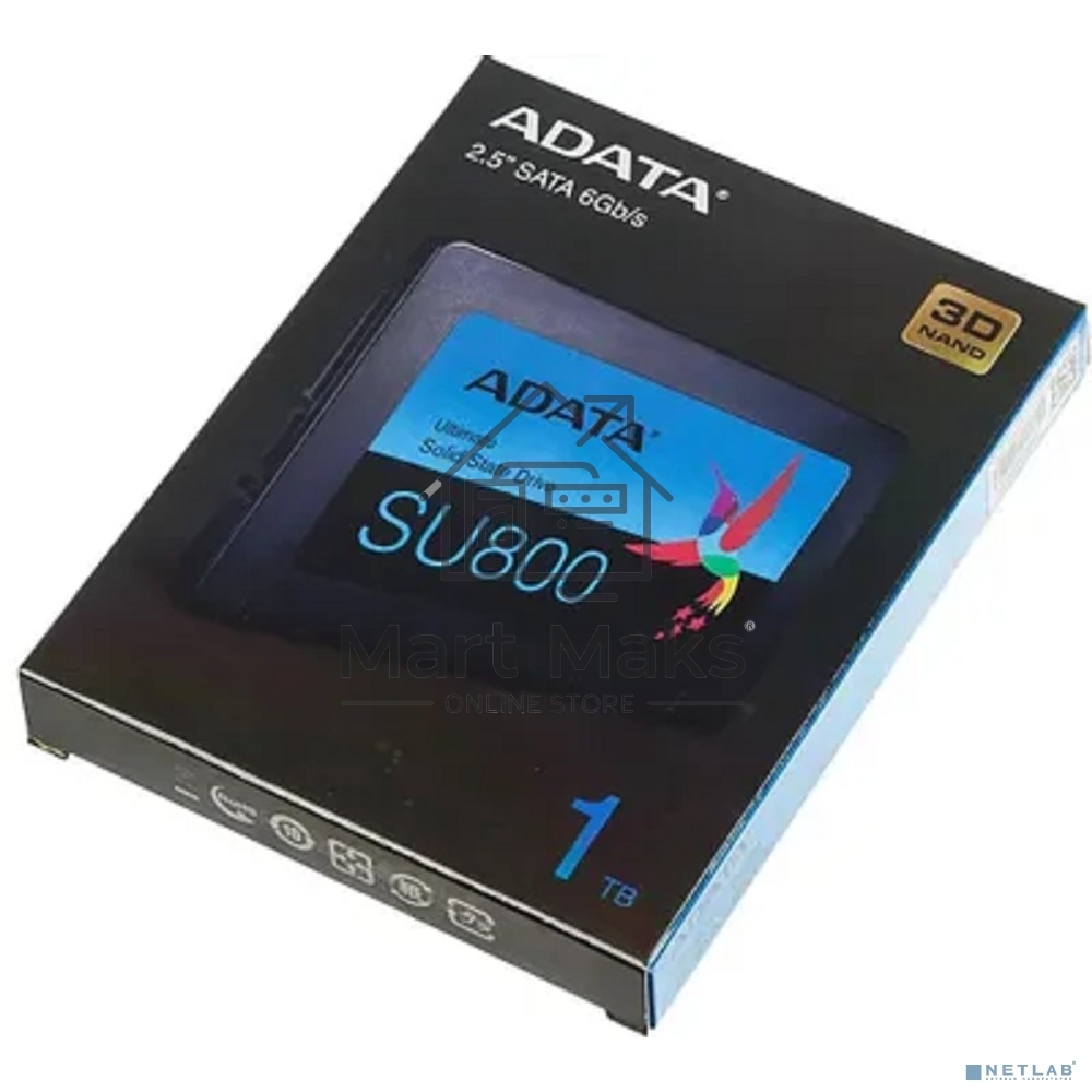 Накопитель SSD ADATA SU800, 1Tb, SATA III, 2.5