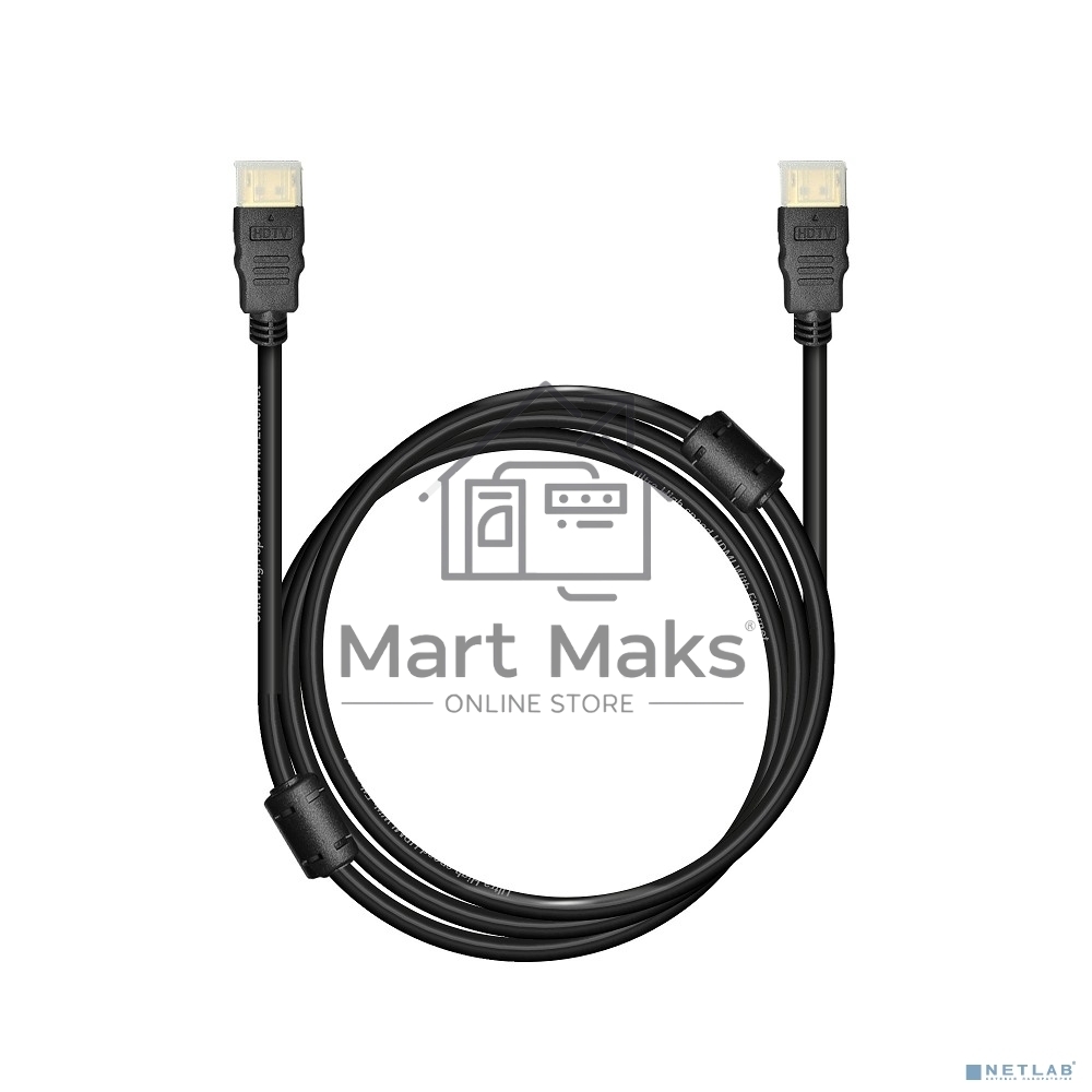Кабель Bion HDMI v2.1, 19M/19M, 3D, 8K UHD, экран, ферритовые кольца, 1м, черный BXP-HDMI21-010