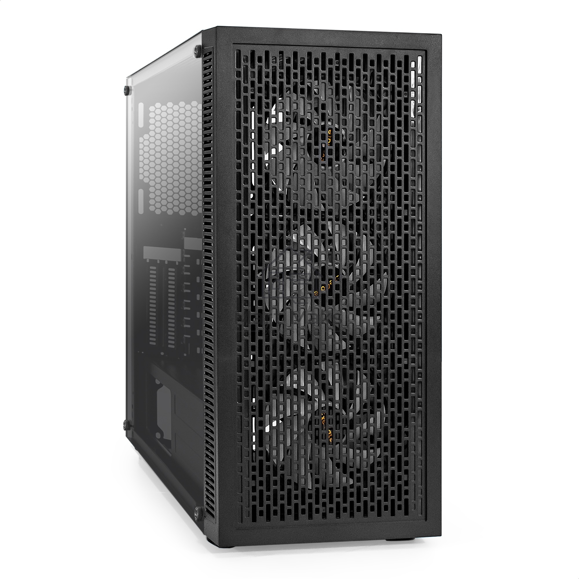 Компьютерный корпус Miditower ExeGate EVO-5001A-EVO800 (ATX, БП EVO800RGB с вент. 12 см, 2*USB+1*USB3.0+HD Audio, черный, 3 вент.12см с RGB подсветкой, боковая панель - закаленное стекло)