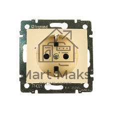 Розетка Legrand 774321 2К+3 со шторками, слон. кость Valena