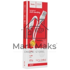 Кабель USB HOCO X37 Cool, USB - Lightning, 2.4А, 1м, белый
