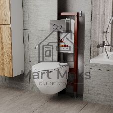 Комплект BAU 6 в 1: инсталляция BAU PRO для подвесного унитаза, унитаз подвесной безободковый торнадо обратного потока Bau Dream 52х36 Hurricane-5, сиденье быстросъемное микролифт, круглая хромированная клавиша Aquanika