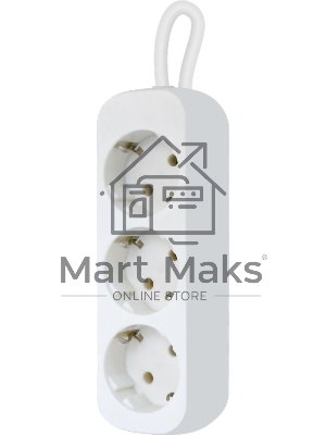 Удлинитель Defender E330 белый 3.0 м, 3 розетки 