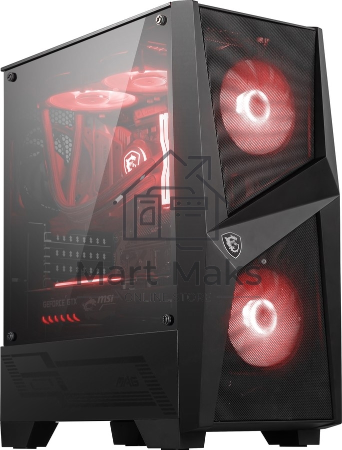 Компьютерный корпус MSI MAG FORGE 100M / mid-tower, ATX, tempered glass side panel / 2x RGB 120mm & 1x 120mm fans inc. / MAG FORGE 100M