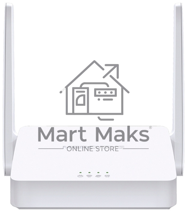 Роутер Mercusys 300Mbps Multi-Mode Wireless N Router, 2× Fixed External Antennas, 2× 10/100 Mbps LAN Ports, 1× 10/100 Mbps WAN Port, FEATURE: Access Point Mode, WPS/Reset Button, IPTV, IPv6, Beamforming, MU-MIMO, Parental Controls, Guest Network