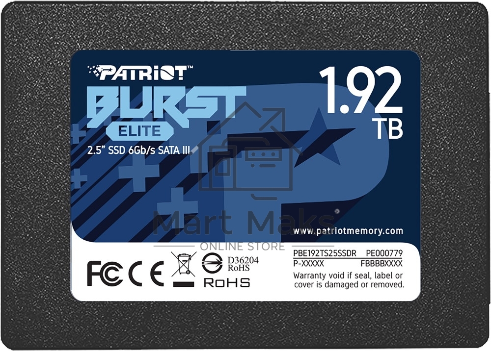Накопитель SSD Patriot Burst Elite, 1.92Tb, SATA, 2.5