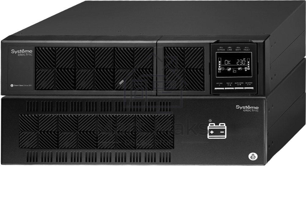 Источник бесперебойного питания Systeme Electriс Smart-Save Online SRV, 6000VA/5400W, On-Line, Extended-run, Rack 5U(Tower convertible), LCD, Out: Hardwire, SNMP Intelligent Slot, USB, RS-232