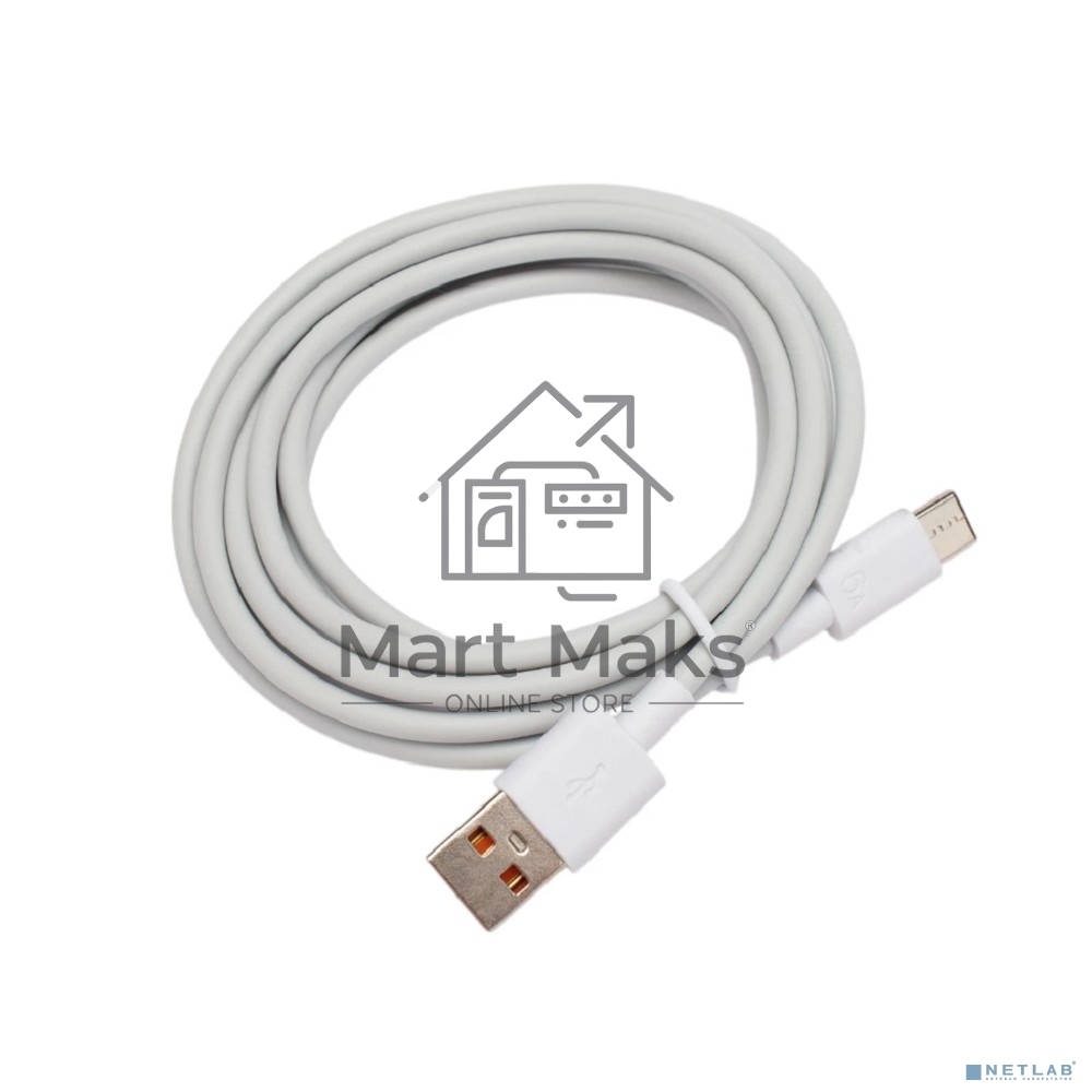 Кабель USB2.0 Cablexpert CC-USB2-AMCM-66W-1.8M-W, AM/Type-C, 6A, 66Вт, QC3.0, 1.8м, медь, белый, пакет