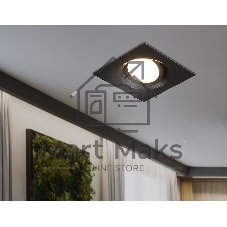 Встраиваемый поворотный точечный светильник Ambrella light TN102744 BK черный IP20 GU5.3 95*95*25