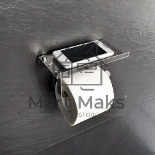 Держатель для туалетной бумаги Potato Brave P250 с подставкой для телефона, нержавеющая сталь, гляне