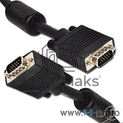 Кабель Gembird/Cablexpert CC-PPVGA-10M-B, Кабель VGA Premium, 15M/15M, 10м, черный, тройной экран, феррит.кольца