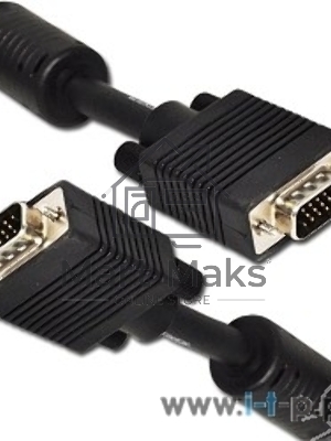 Кабель Gembird/Cablexpert CC-PPVGA-10M-B,Кабель VGA Premium, 15M/15M, 10м, черный, тройной экран, феррит.кольца