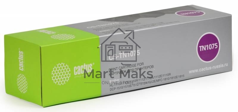 Картридж лазерный Cactus CS-TN1075 черный (1000 стр.) для Brother HL-1110/1112/1510/1512/1810/1815