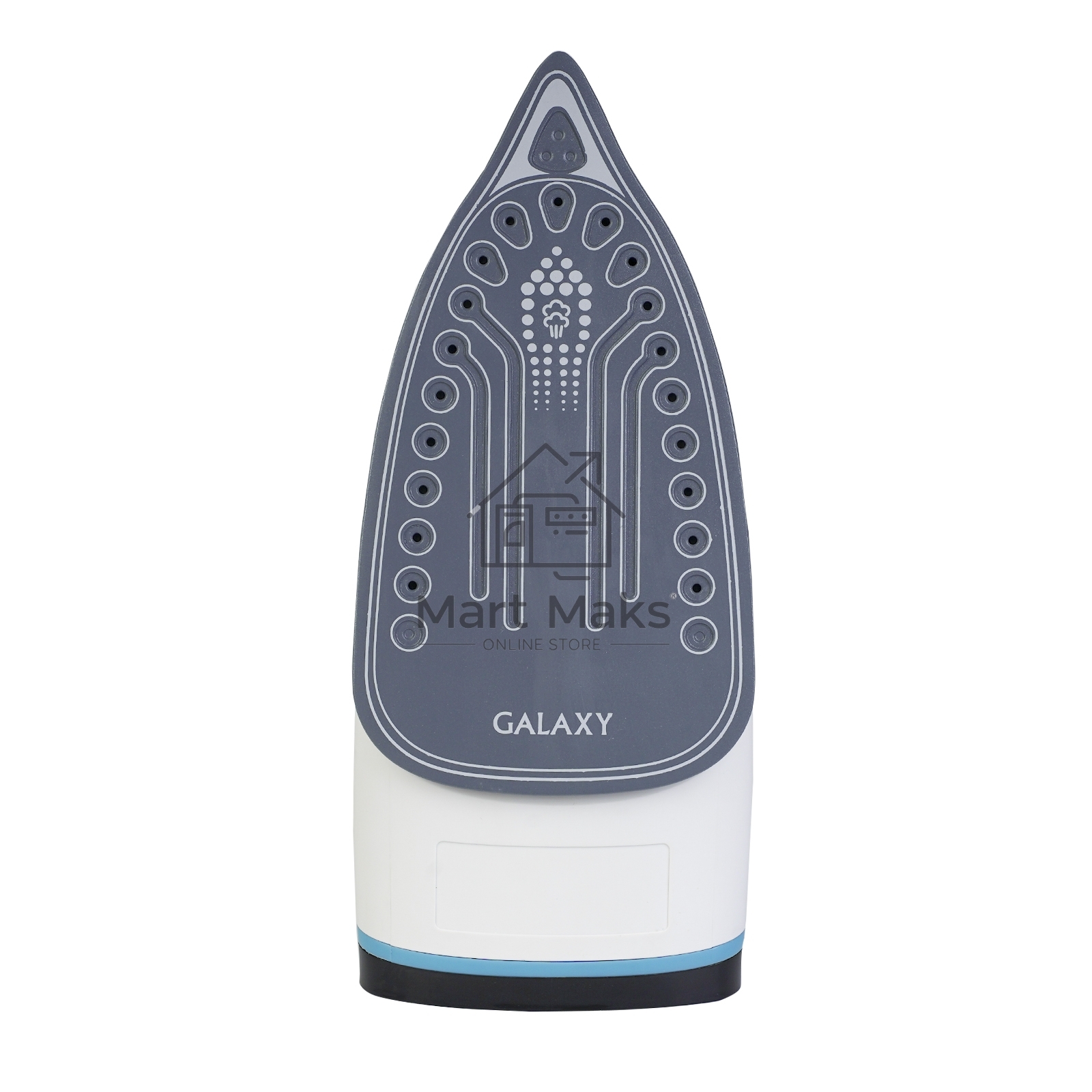 Утюг беспроводной Galaxy GL 6151, белый с голубым, паровой, 2200 Вт, функции: автоотключение, самоочистка, антикапля, антинакипь, функция увлажнения, вертикальное отпаривание, индикатор нагрева, защита от перегрева, резервуар для воды 320 мл, керамическое