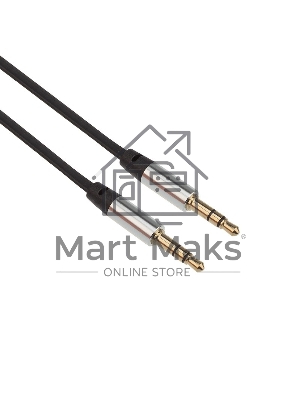 Аудиокабель AUX Rexant 3.5 мм шнур плоский 1 м черный