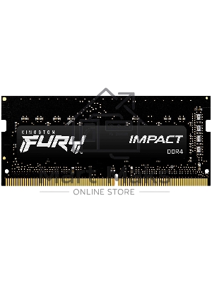 Оперативная память Kingston Fury Impact, DDR4, 16Gb (1x16Gb), 3200MHz, CL20, SO-DIMM