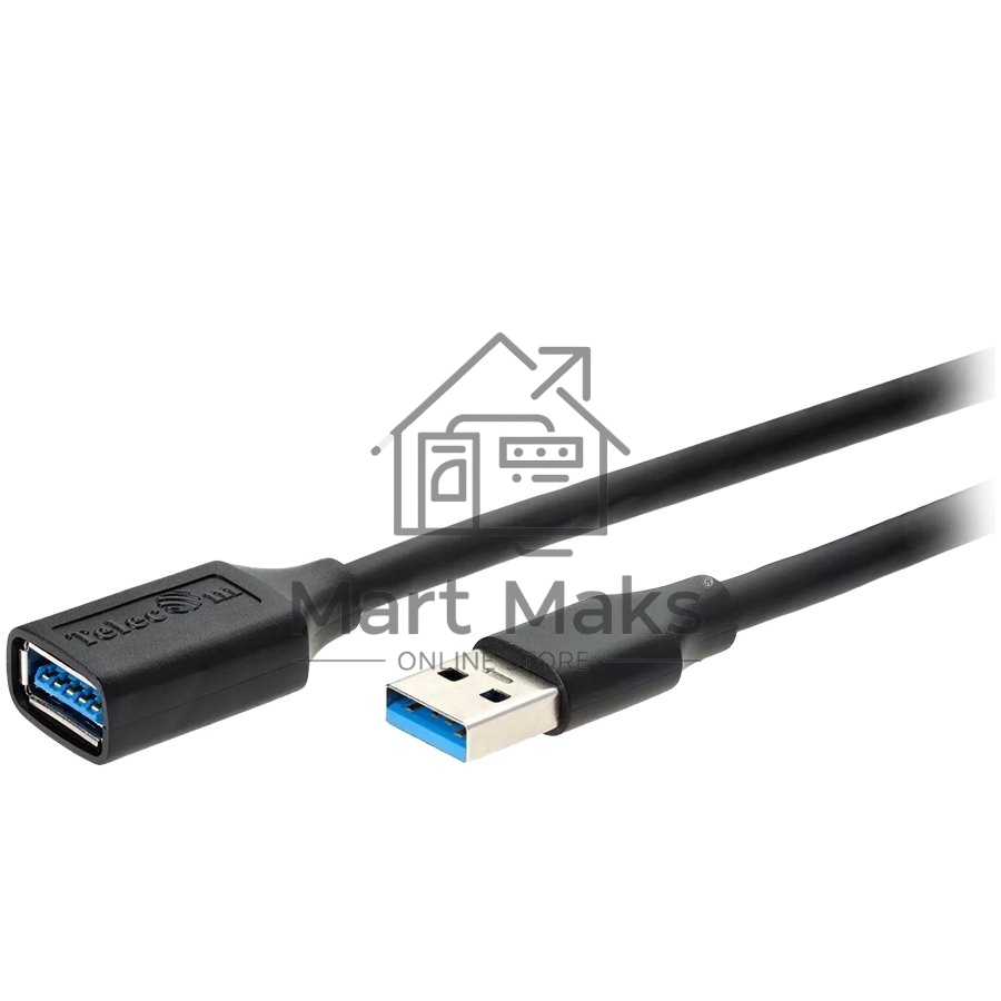 Кабель удлинительный USB3.0 Am-Af 1m Telecom черный (TUS708-1M)