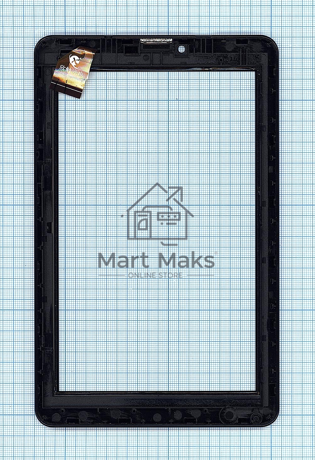 Сенсорное стекло (тачскрин) для Irbis TZ747, черное с рамкой