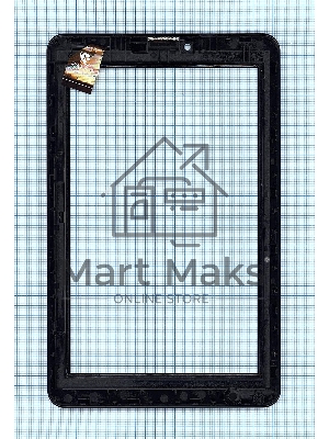 Сенсорное стекло (тачскрин) для Irbis TZ747, черное с рамкой
