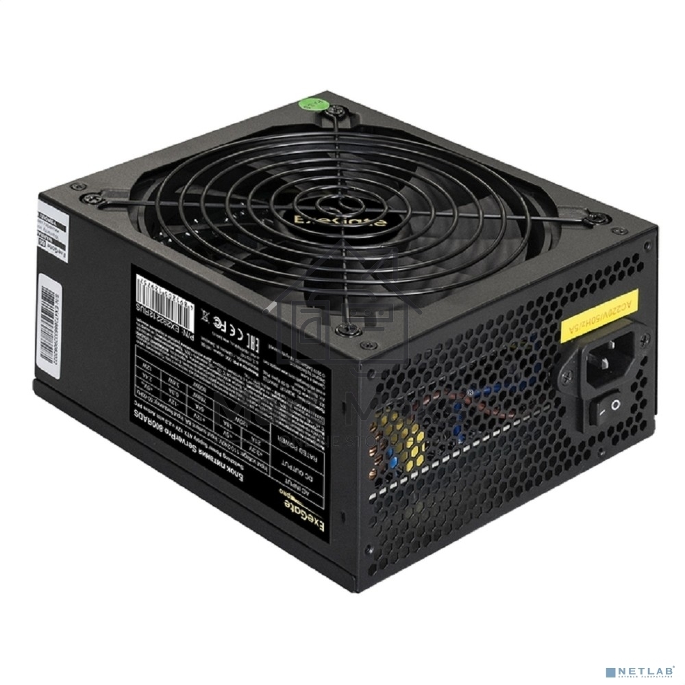 Серверный блок питания  700W ExeGate ServerPRO-700RADS (ATX, for 3U+ cases, APFC, КПД 80% (80 PLUS), 14cm fan, 24pin, 2(4+4)pin, PCIe, 5xSATA, 4xIDE, FDD, Cable Management, black)