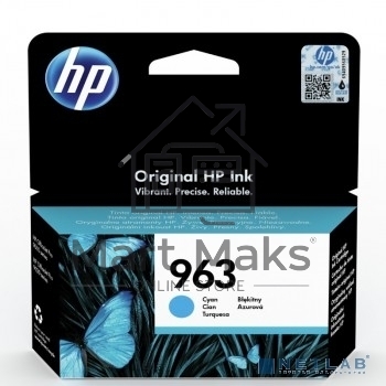 Картридж струйный HP 963 3JA23AE голубой (700 стр) для HP OfficeJet Pro 901x/902x