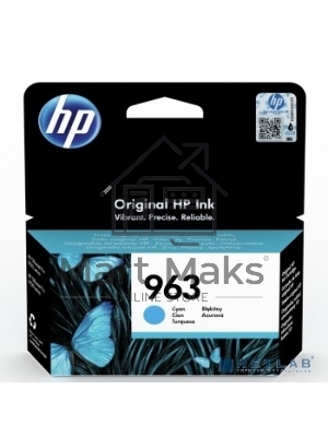 Картридж струйный HP 963 3JA23AE голубой (700 стр) для HP OfficeJet Pro 901x/902x