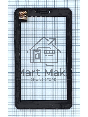 Сенсорное стекло (тачскрин) для Irbis TZ716 черное с рамкой