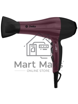 Фен Delta DL-0937 черный с бордовым