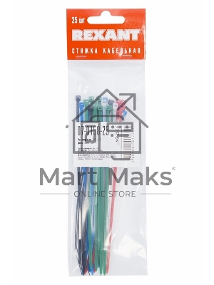 Хомут-стяжкa нeйлонoвая Rexant 150x2,5 мм, цветная, упаковка 25 шт.