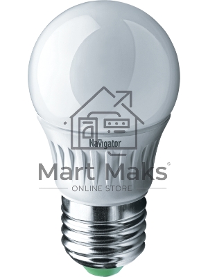 Лампа светодиодная Navigator NLL-P-G45-5-230-2.7K-E27 5Вт шар 2700К тепл. бел. E27 330лм 220-240В