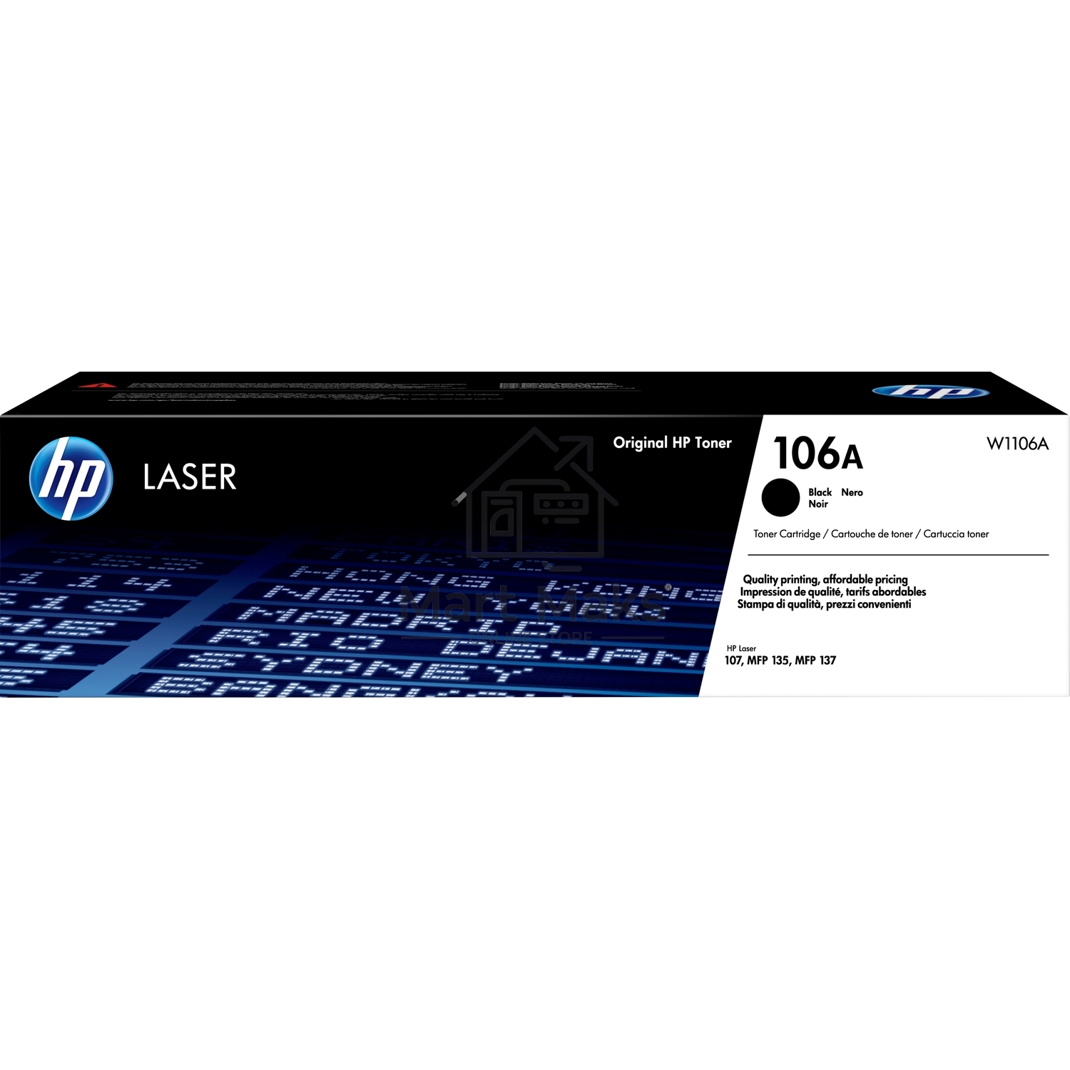 Картридж лазерный HP W1106A (HP 106A) черный для HP Laser 107/135/137 1000 страниц.