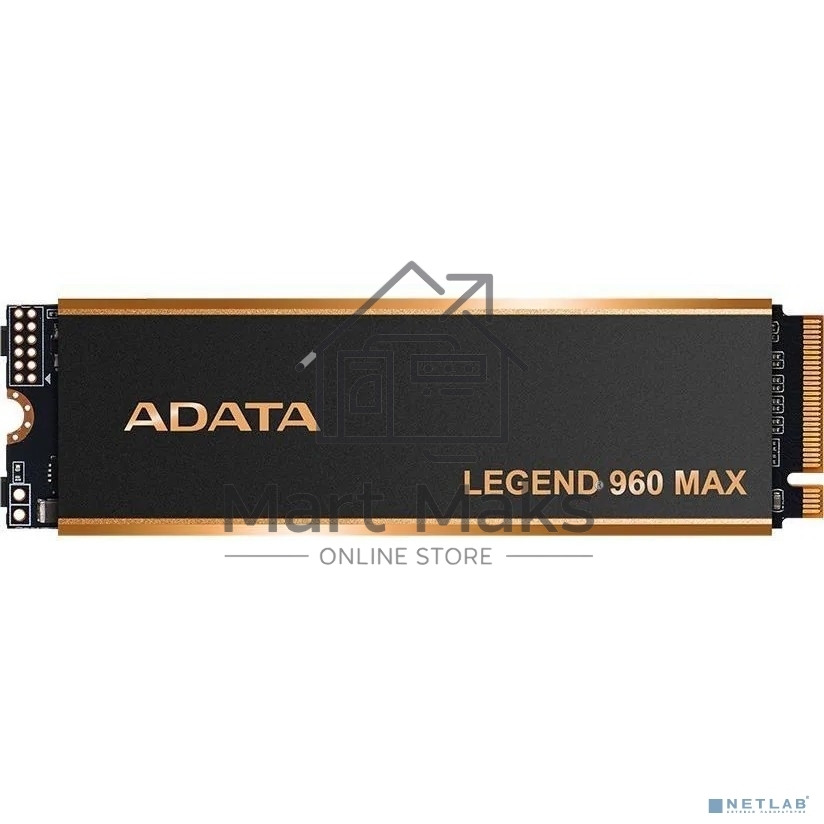 Накопитель SSD ADATA LEGEND 960 MAX, 2Tb, PCIe 4.0 x4, M.2 2280, NVMe, R/W 7400/6800, с радиатором