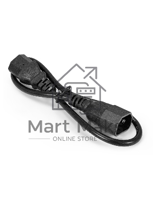 Кабель питания ExeGate Power EC-0,5P (C13->C14, VDE-250V-3*1.0мм2, медь, черный, 16A, 0.5м)