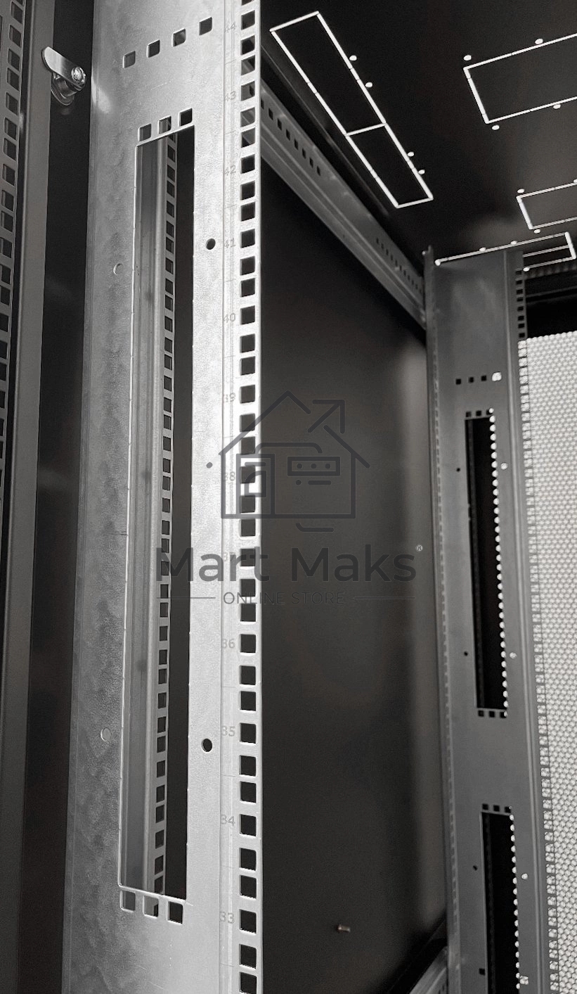 Шкаф серверный напольный 42U (800 1000) двойные перфорированные двери 2 шт., черный