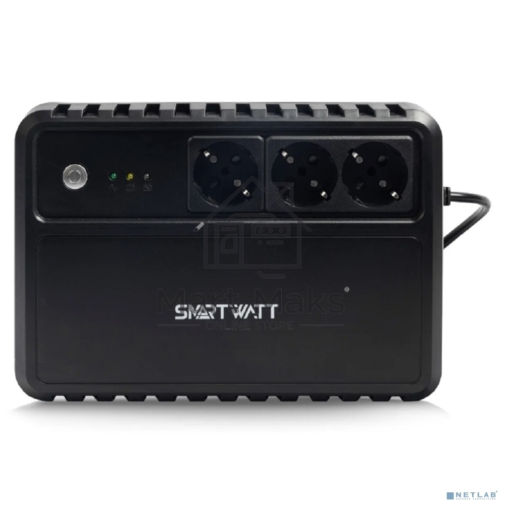 Источник бесперебойного питания SMARTWATT линейно-интерактивный, 400/240 ВА/Вт, напольный, LED индикация, Shuko socket CEE7/4 - 3 шт.
